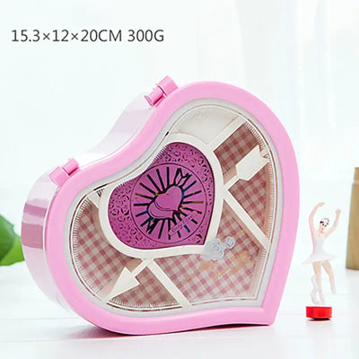 Light Luxury Heart Dancing Ballerina Girl Music Box Plastic Elegant Romantic Valentine's Day Birthday Gift