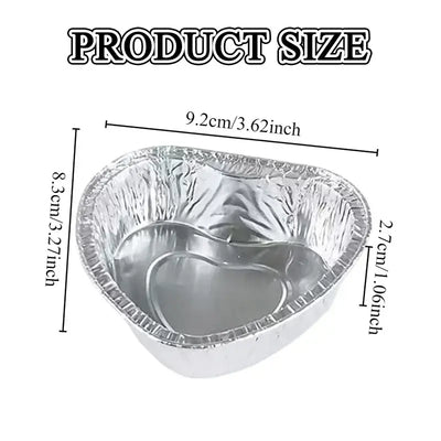 20PCS Heart-shaped Tin Foil Box Disposable Tin Foil Box Lined with Oil Resistant Picnic Barbecue Baking Cooking Kitchen Utensils