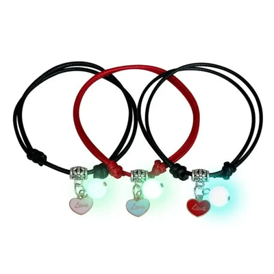 3 Pcs Couple Bracelets Love Star Moon Cat Luminous Bangles for Friendship E0BE