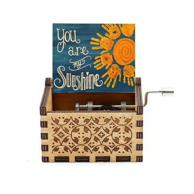 You Are My Sunshine Music Box, Color Printing Wooden Hand Crank Musical Box, Birthday Gift for Girlfriend, Children's Day Gift