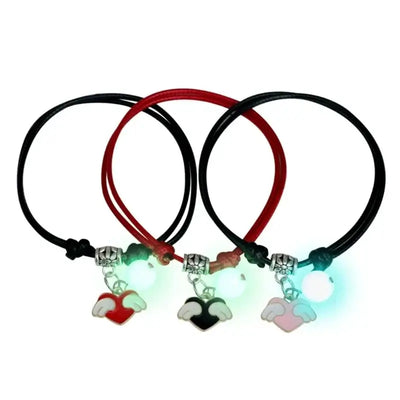 3 Pcs Couple Bracelets Love Star Moon Cat Luminous Bangles for Friendship E0BE