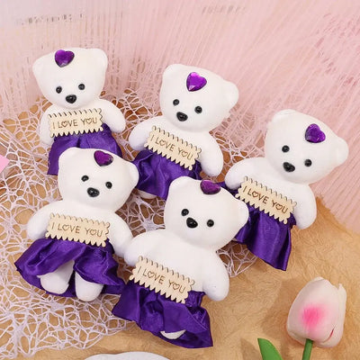 10/5Pcs Foam Bear Artificial Flower Teddy Bear Rose for Wedding Birthday Party Home Decoration Accessories DIY Valentines Gifts