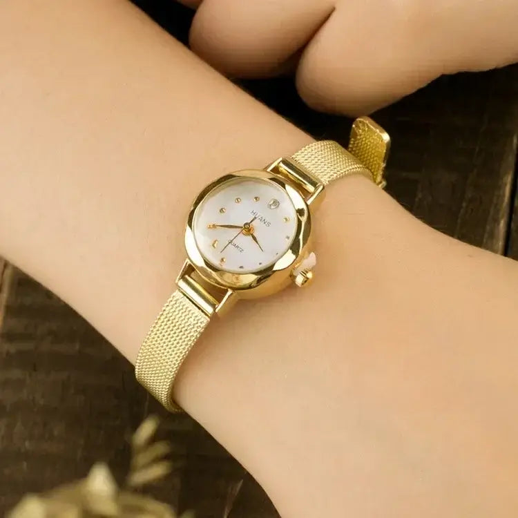 Women Ladies Stainless Steel Mesh Band Wrist Watch Trend Female Watch Stainless Steel Case Classic Silver Simple Reloj Mujer