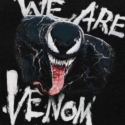 Venom We Are Hungry Tshirts for Men Short Sleeved Print T Shirt Stylish T-shirts Slim Fit Cotton Tee Clothes