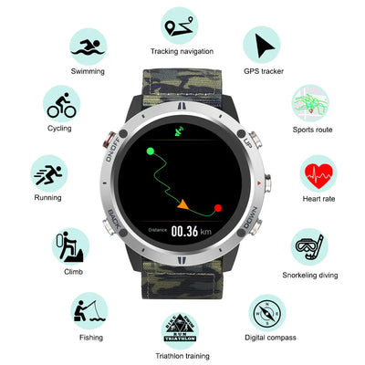 Sunroad New Miltary GPS Sports Watch Men Digital Fitness Tracker Electronic Waterproof Wrist Watches Reloj Hombre