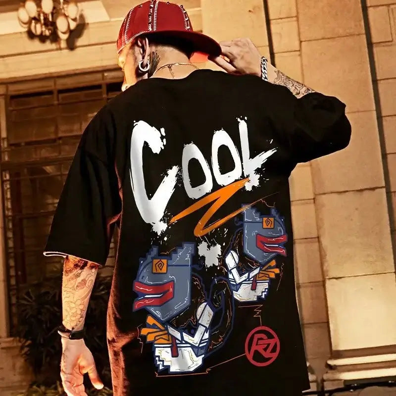 Summer Men's T-shirts 2025 Cool Funny Graphic Print T Shirt Letter Retro Cool Design Streetwear Short Sleeve Tee Top Y2K Clothes