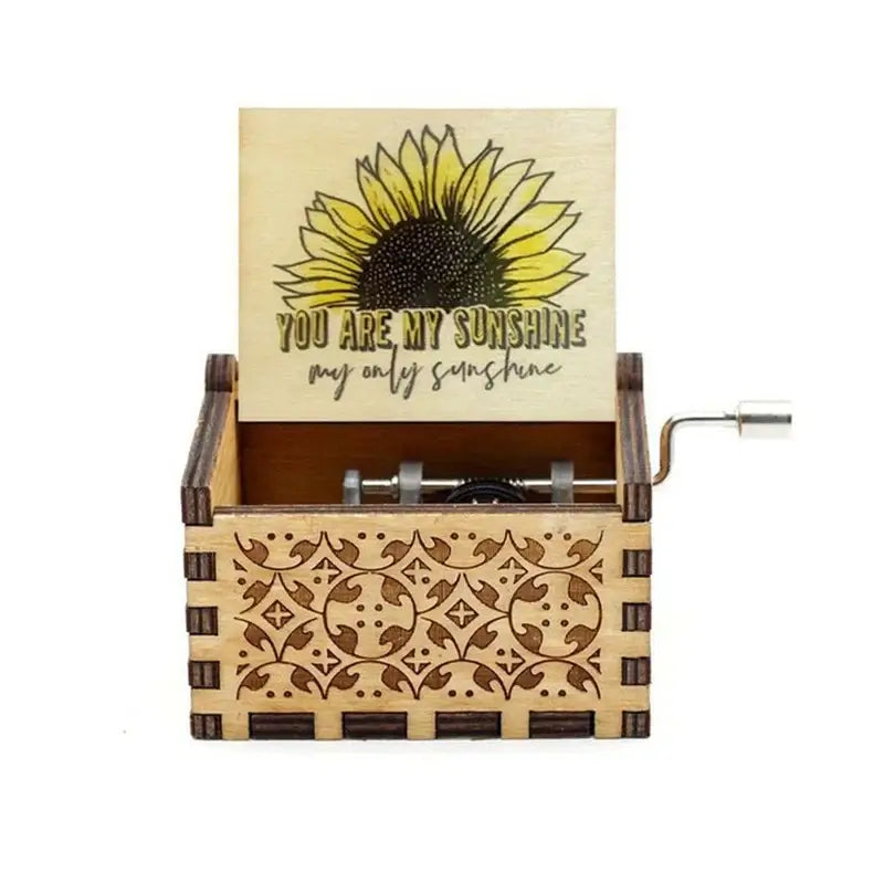 You Are My Sunshine Music Box, Color Printing Wooden Hand Crank Musical Box, Birthday Gift for Girlfriend, Children's Day Gift