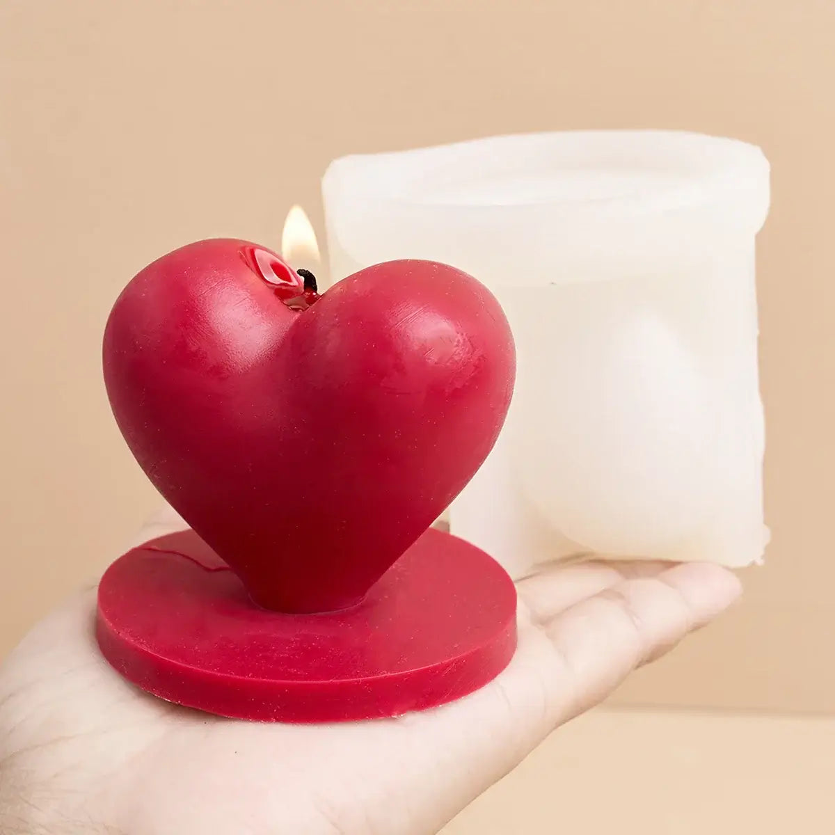 Love Candle Silicone Mold DIY Handmade Heart Shape Scented Candle Soap Resin Mold Valentine's Day Craft Gift Home Decor Supplies