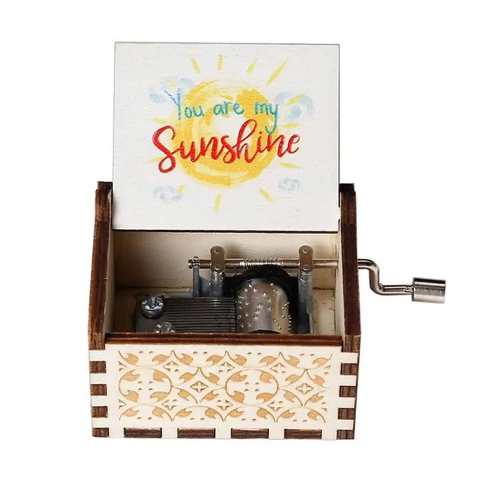 You Are My Sunshine Music Box, Color Printing Wooden Hand Crank Musical Box, Birthday Gift for Girlfriend, Children's Day Gift