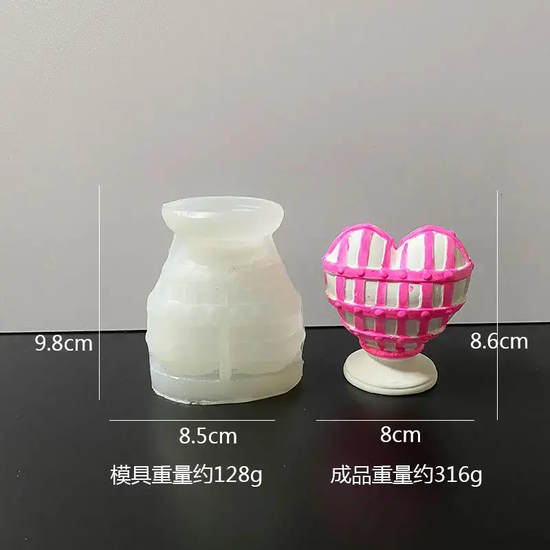 Valentine's Day 3D Love Candle Mold Diy Aromatherapy Gypsum Silicone Mold Heart Shaped Valentine's Day Decorative Crafts