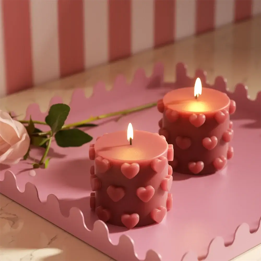 Nicole Heartfelt Pillar Silicone Molds for Candles DIY Handmade Aromatic Candle Making Mold Valentine's Day Home Decoration