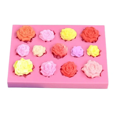 13 Holes Rose Flower Chocolate Making Tray Peony Candy Ice Cube Silicone Moulds Plant Valentine’s Day Gifts Scented Candle Molds