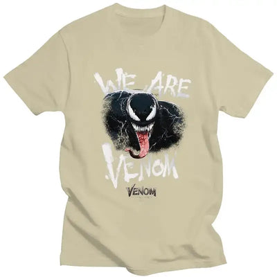 Venom We Are Hungry Tshirts for Men Short Sleeved Print T Shirt Stylish T-shirts Slim Fit Cotton Tee Clothes