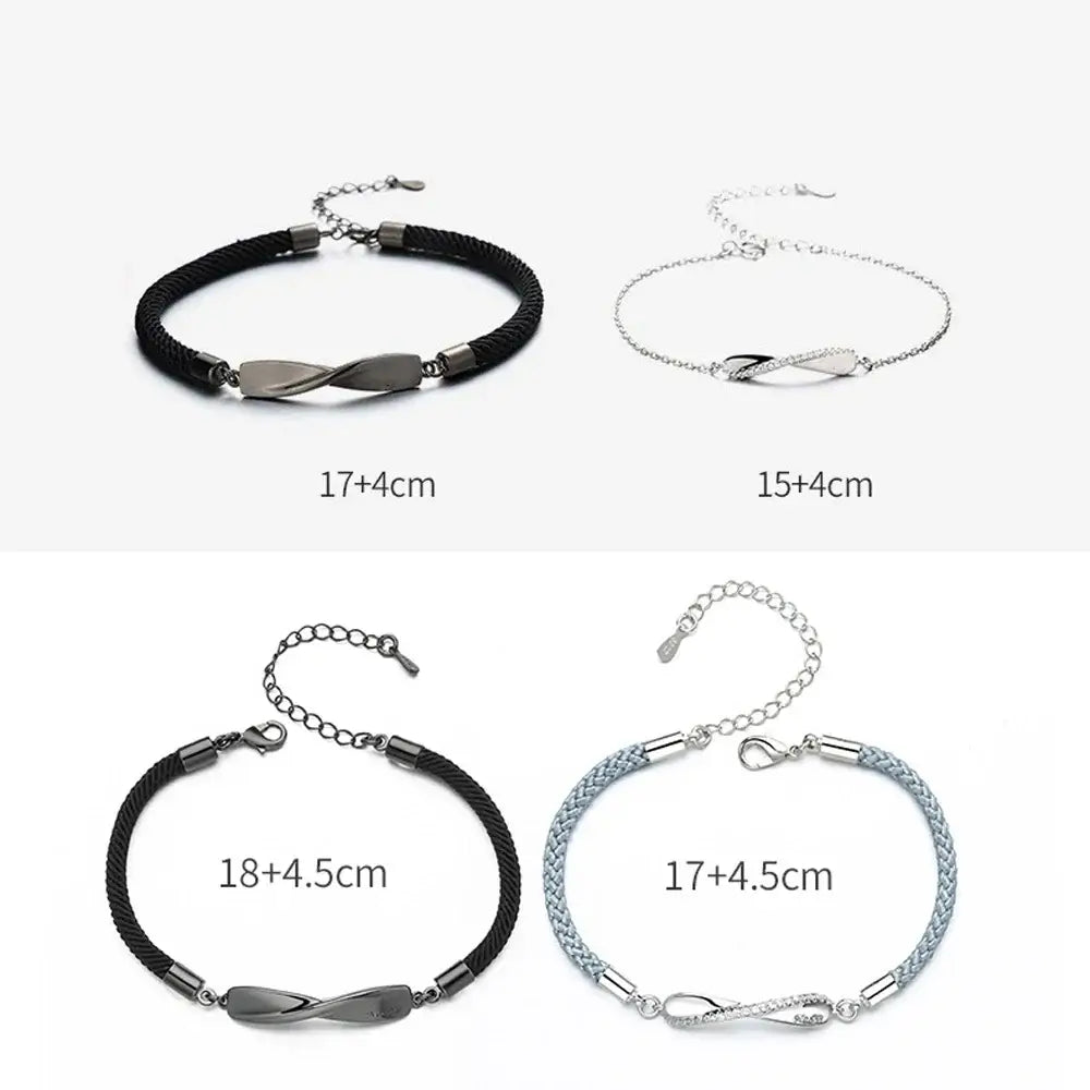 Women Romantic Wave Alloy Men Forever Love Friend Bracelet Couples Bracelets Hand Rope Mobius Ring