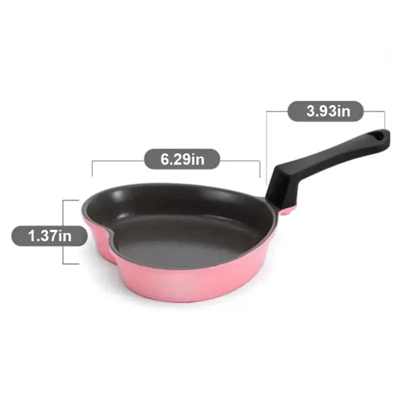 Heart Shaped Frying Pan Food Breakfast Egg Ceramic Non-Stick Pan Kitchen Cooking Pot Grilling Cookware Household Canteen Tool