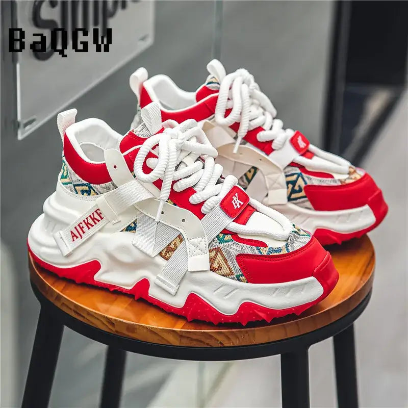 Luxury Men's Patchwork Casual Sneakers Comfortable Platform Shoes Designer Height Increasing Sneakers Men Casual Sports Shoes