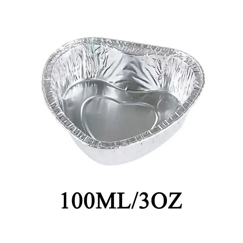 20PCS Heart-shaped Tin Foil Box Disposable Tin Foil Box Lined with Oil Resistant Picnic Barbecue Baking Cooking Kitchen Utensils