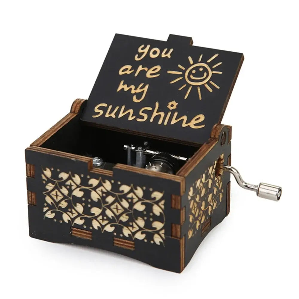 You Are My Sunshine Music Box, Color Printing Wooden Hand Crank Musical Box, Birthday Gift for Girlfriend, Children's Day Gift