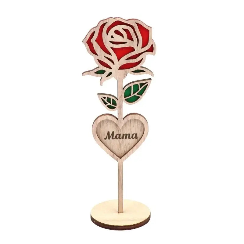 Artistic Wood Florals Decorations Lasers Cut Rose Shaped Ornament Lovely Flowers Figurine Special Mom Present Jewelry