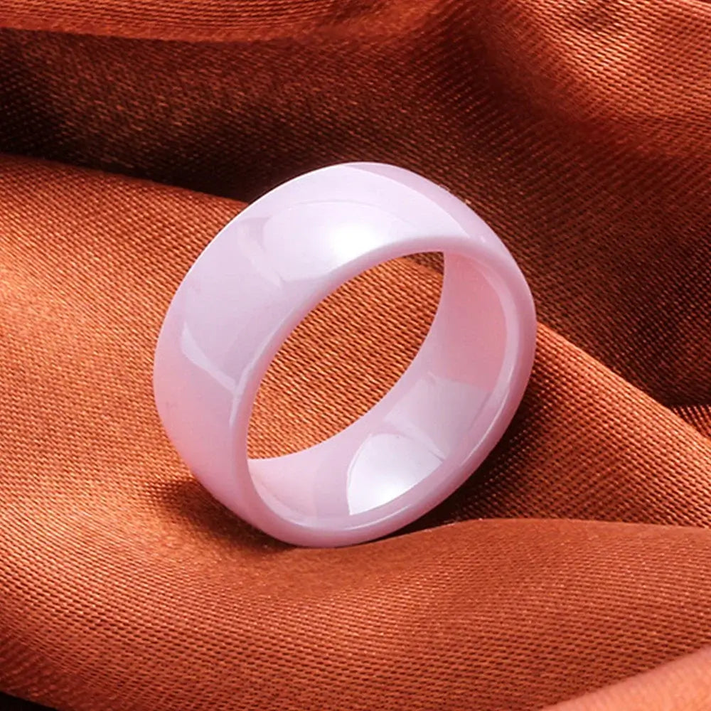 DARHESN 8mm Unisex Women Men Ceramic Rings White Pink Black Fashion Jewelry US Size 6 7 8 9 10