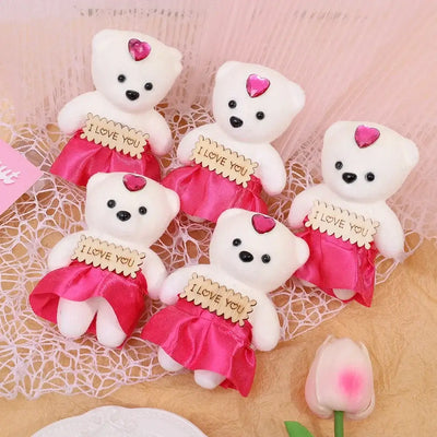 10/5Pcs Foam Bear Artificial Flower Teddy Bear Rose for Wedding Birthday Party Home Decoration Accessories DIY Valentines Gifts