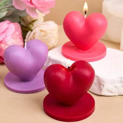 Love Candle Silicone Mold DIY Handmade Heart Shape Scented Candle Soap Resin Mold Valentine's Day Craft Gift Home Decor Supplies