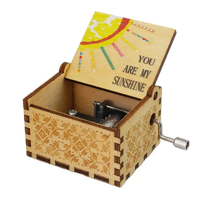 You Are My Sunshine Music Box, Color Printing Wooden Hand Crank Musical Box, Birthday Gift for Girlfriend, Children's Day Gift